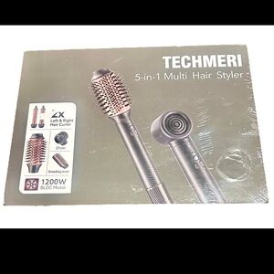 TECHMERI 5-in-1 Multi Hair Styler - Black and Gold
